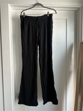 Zara Black Wide-Leg Lightweight Pants
